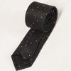 Черный трикотажный галстук в мелкий горошек. Арт.:10-07