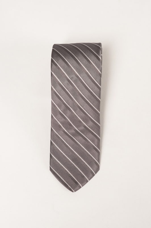Серый галстук в диагональную полоску. Арт.:10-09