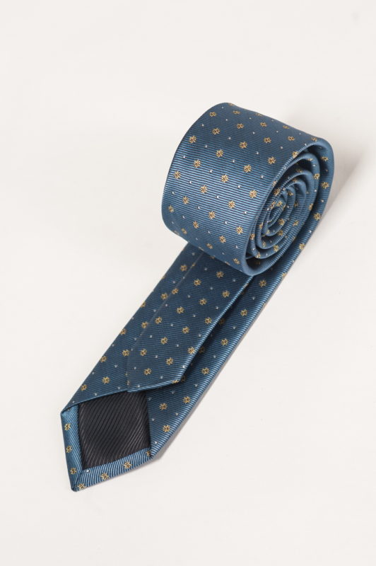 Голубой галстук с мелким принтом. Арт.:10-10