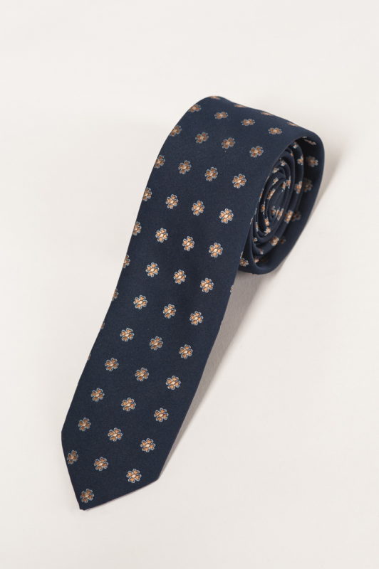 Синий галстук с мелким принтом. Арт.:10-13