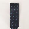 Узкий синий галстук с цветочным принтом. Арт.:10-14