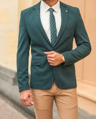 Стильный мужской пиджак зеленого цвета. Арт.:2-550-4