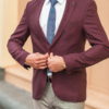 Стильный мужской пиджак бордового цвета. Арт.:2-553-1