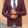 Стильный мужской пиджак бордового цвета. Арт.:2-553-1