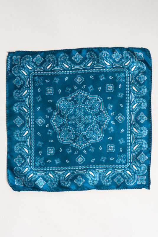 Синий нагрудный платок с принтом. Арт.:11-05