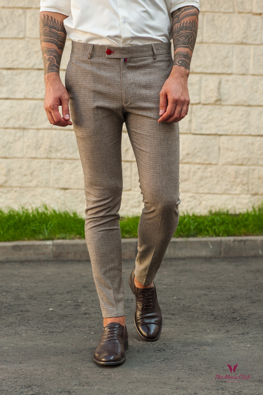 Мужские зауженные брюки с мелким узором. Арт.:6-570-3 – купить в магазинемужской одежды Smartcasuals