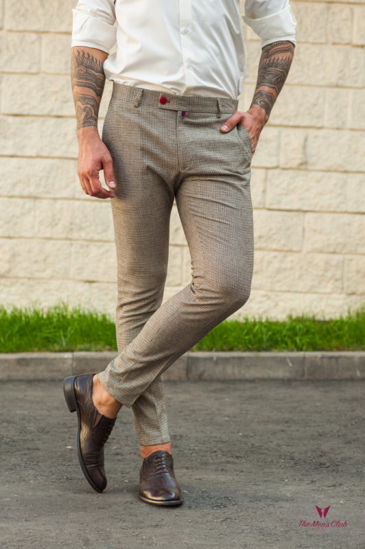 Мужские зауженные брюки с мелким узором. Арт.:6-570-3