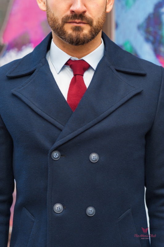 Синее мужское пальто из кашемира. Арт.:1-582-10