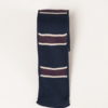 Синий вязаный галстук в полоску. Арт.:10-23