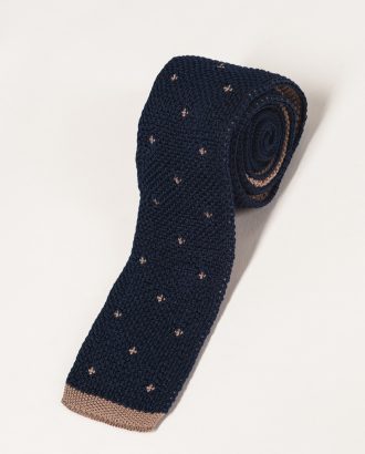 Вязаный галстук с мелким принтом. Арт.:10-24