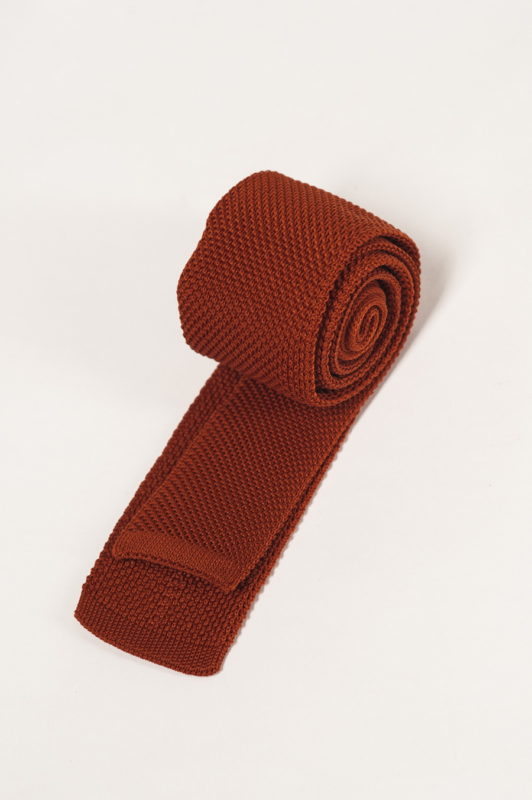 Вязаный галстук медно-коричневого цвета. Арт.:10-27