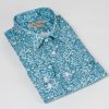 Оригинальная голубая рубашка с аистами. Арт.:5-506-26