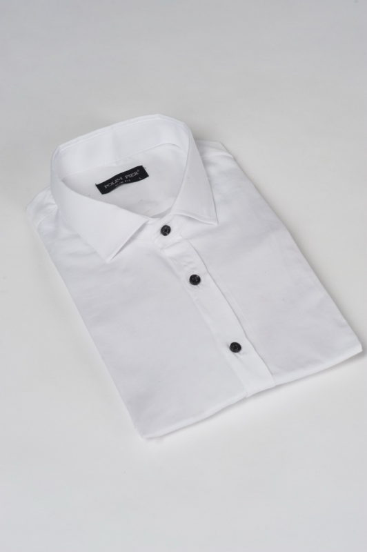 Белая рубашка с воротником-стойкой. Арт.:5-515-8