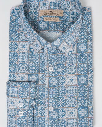 Приталенная рубашка с узорчатым принтом. Арт.:5-508-26