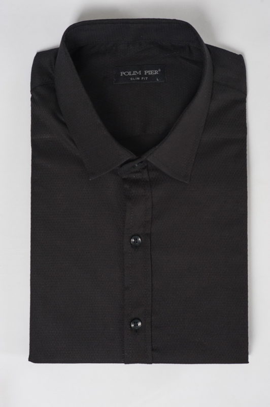 Черная рубашка super slim. Арт.:5-505-8