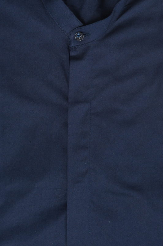 Синяя рубашка с воротником-стойкой. Арт.:5-516-8