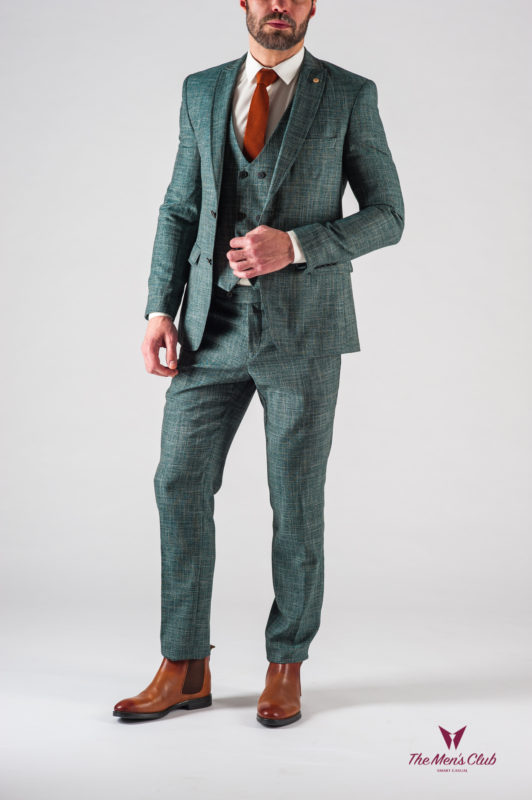 Мужской зеленый костюм-тройка. Арт.:4-601-24