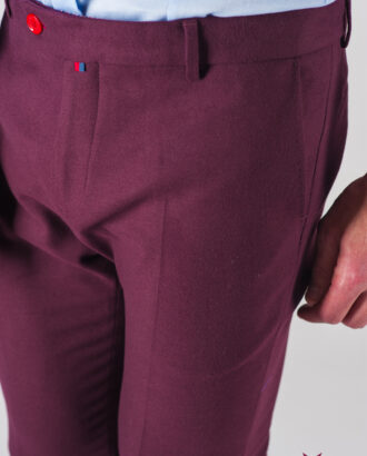 Укороченные мужские брюки цвета бордо. Арт.:6-608-3