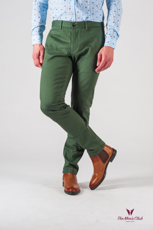 Мужские брюки зеленого цвета. Арт.:6-612-2