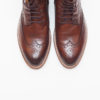 Зимние брогированные ботинки коричневого цвета. Арт.:14-609