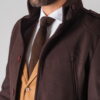 Коричневое мужское пальто super slim. Арт.:1-615-1