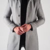 Светлое мужское пальто с воротником стойкой. Арт.:1-605-1