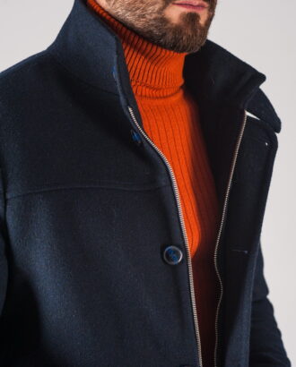 Зимнее молодежное мужское пальто синего цвета. Арт.:1-709-10