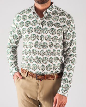 Мужская рубашка с растительным принтом. Арт.:5-716-8