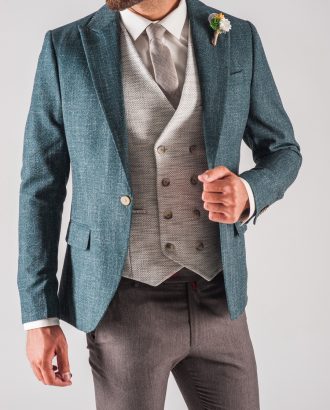 Модный мужской пиджак зеленого цвета. Арт.:2-717-5