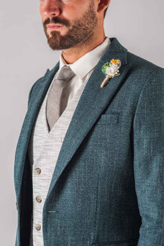 Модный мужской пиджак зеленого цвета. Арт.:2-717-5