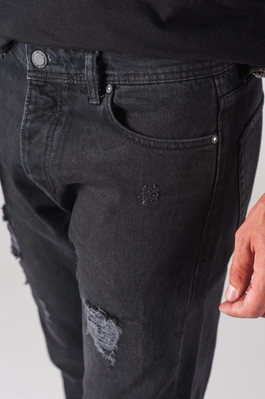 Мужские укороченные джинсы темно-серого цвета. Арт.:7-719