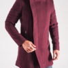 Модное мужское зимнее пальто бордового цвета. Арт.:1-721-10