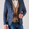 Фактурный мужской пиджак синего цвета. Арт.:2-727-5