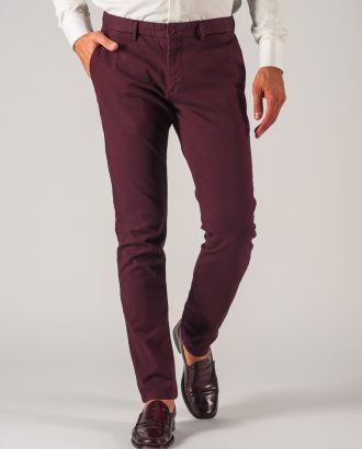 Мужские брюки на каждый день бордового цвета. Арт.:6-730-2
