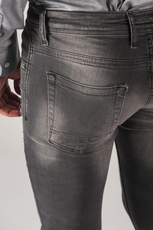 Серые мужские джинсы скинни. Арт.:7-733