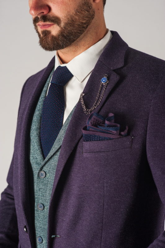 Модный фиолетовый мужской пиджак. Арт.:2-739-1