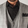 Мужской костюм-тройка серого цвета в клетку. Арт.:4-750-1