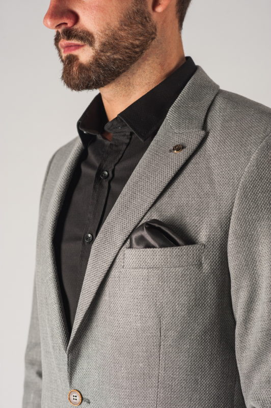 Мужской серый приталенный пиджак. Арт.:2-751-2