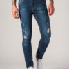 Синие мужские джинсы с потертостями и рваностями. Арт.:7-766
