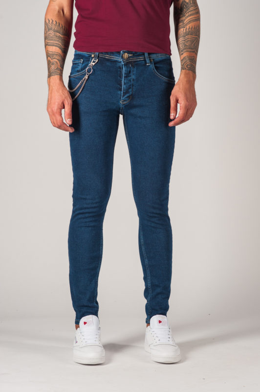 Мужские джинсы синего цвета зауженного кроя. Арт.:7-767