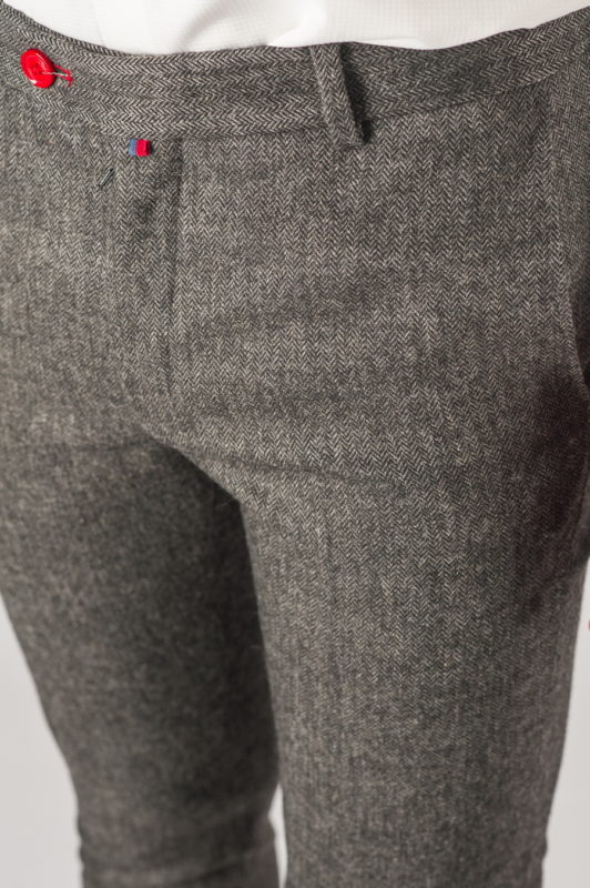 Серые мужские брюки в елочку. Арт.:6-773-3