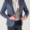 Фактурный мужской пиджак темно-синего цвета. Арт.:2-818-5