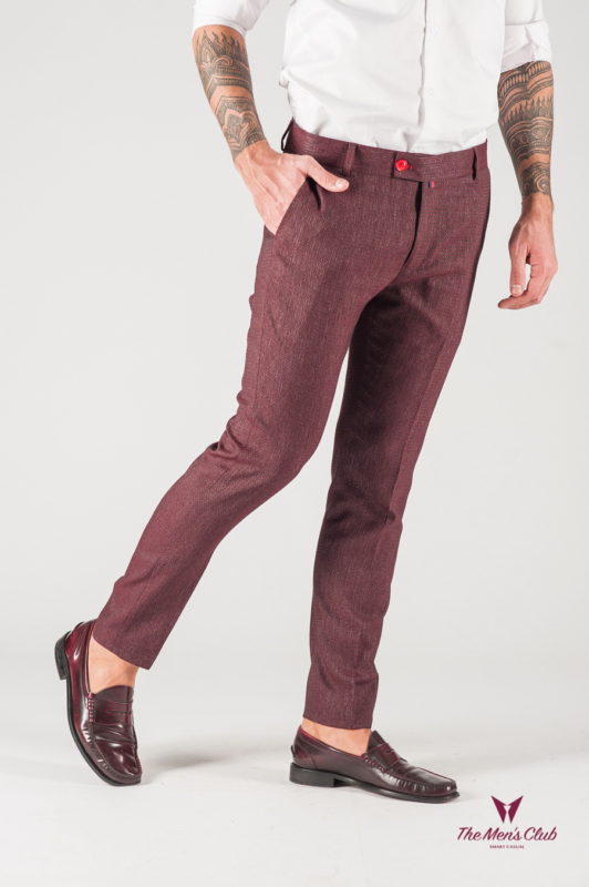 Бордовые мужские брюки. Арт.:6-836-3