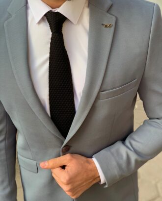 Мужской приталенный пиджак серого цвета. Арт.:2-908-1