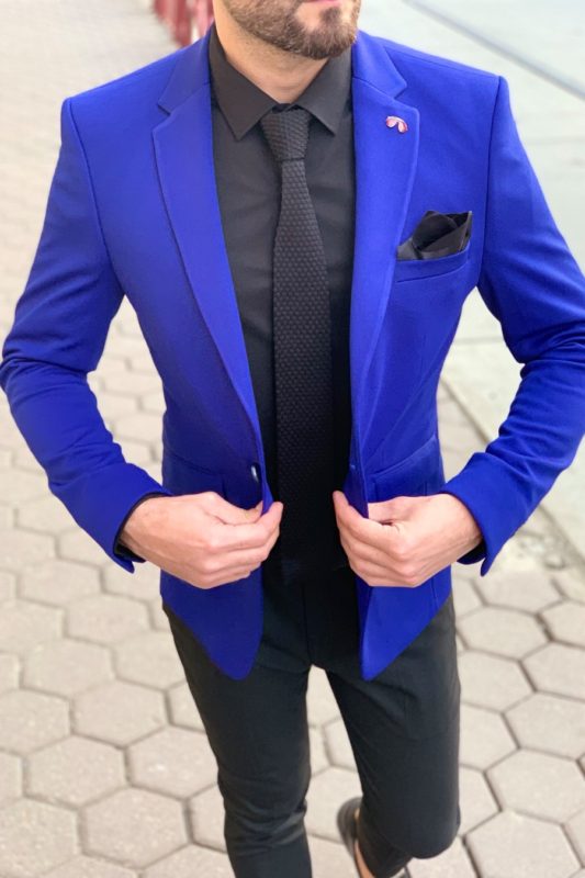 Мужской пиджак ярко-синего цвета. Арт.: 2-913-1