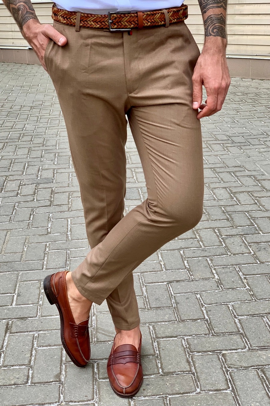 Мужские брюки коричневого цвета. Арт.:6-950-3 – купить в магазине мужскойодежды Smartcasuals