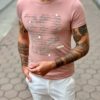 Мужская футболка розового цвета. Арт.:16-001