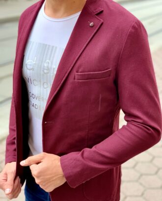 Кэжуал пиджак цвета бордо. Арт.:2-1010-29