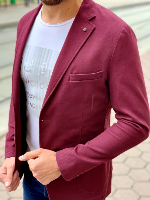 Кэжуал пиджак цвета бордо. Арт.:2-1010-29