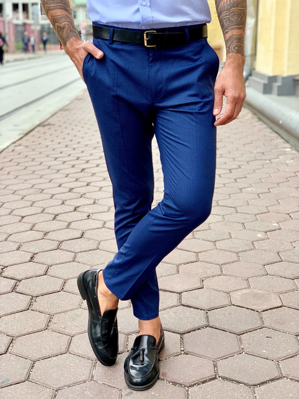 Стильные мужские брюки синего цвета. Арт.:6-1004-3 – купить в магазинемужской одежды Smartcasuals